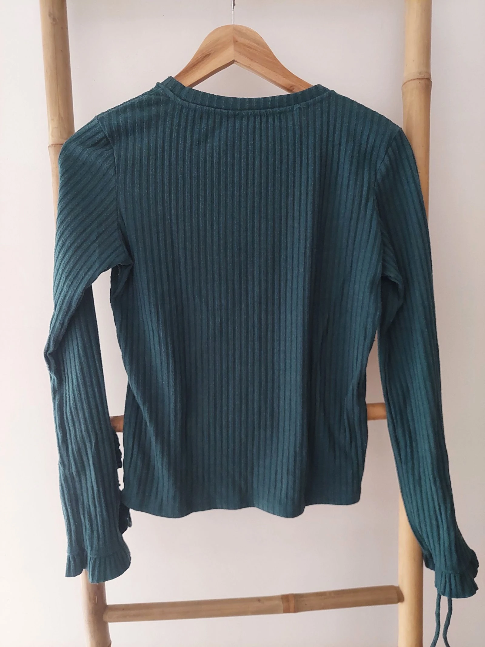 Mango - Camisola de canalé verde – photo 2